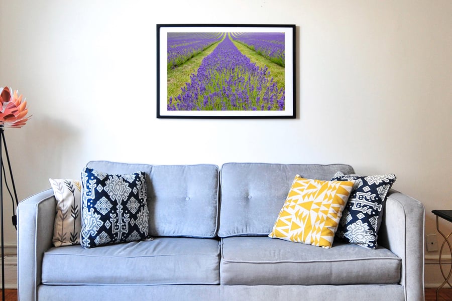 Infinite lines of lavender wall art print
