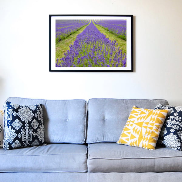 Infinite lines of lavender wall art print