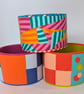 Dynamic blue colour block bangle with contrast orange and fuchsia  - Image 9
