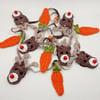 Crochet Rudolph and Carrots Mini Garland 
