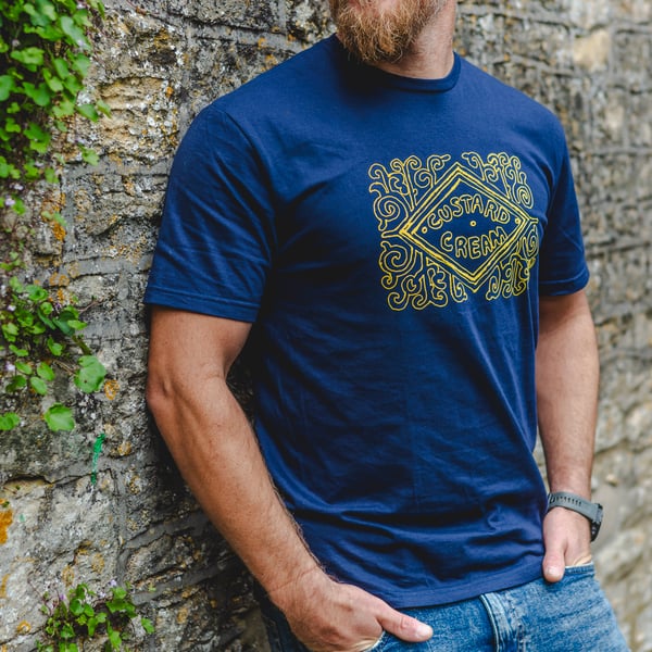 Custard Cream Biscuit t-shirt. Unisex Fit Organic Cotton top