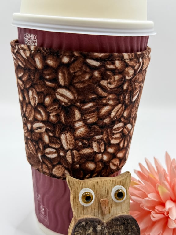 Fabric Cup Sleeve for Disposable and Travel Cups, Gift for Coffee Lovers