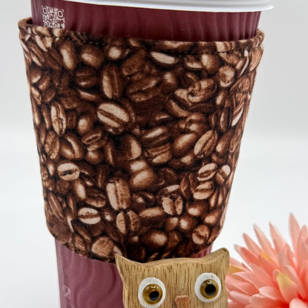 Fabric Cup Sleeve for Disposable and Travel Cups, Gift for Coffee Lovers