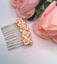 White Flower Hair Comb with Pale Pink Pearls, Beaded Hair Comb, Gift for Her - Image 5