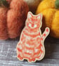 Ginger Cat Wooden Pin Brooch - Image 6