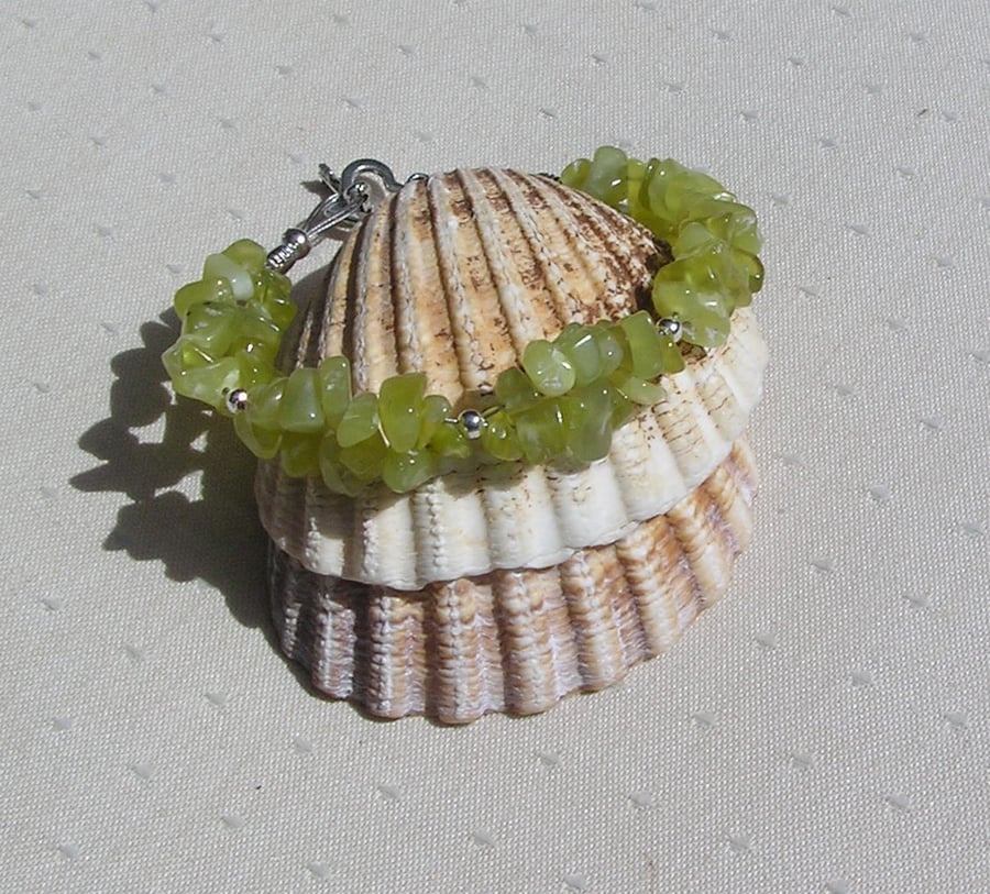 Lemon Jade Gemstone Crystal Beaded Chakra Bracelet "Elspeth"