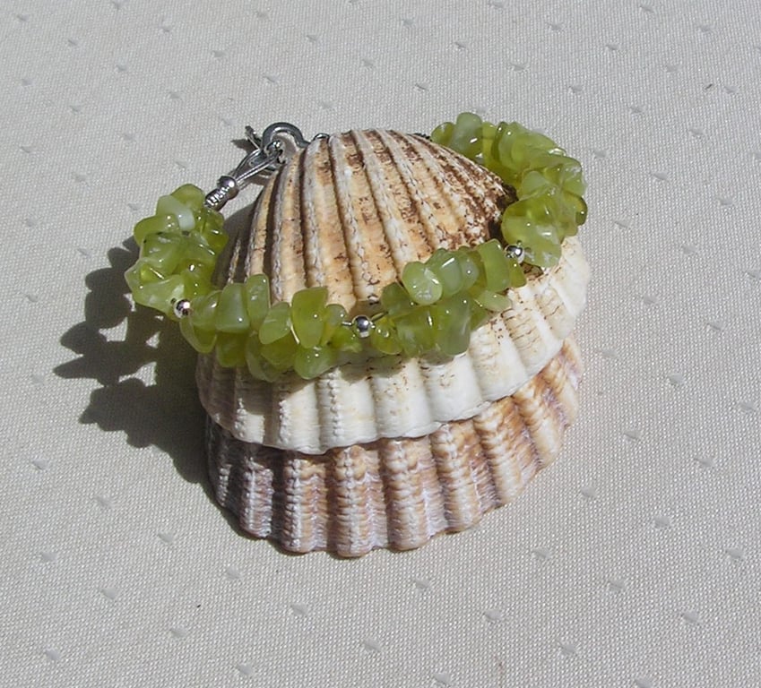 Lemon Jade Gemstone Crystal Beaded Chakra Bracelet "Elspeth"