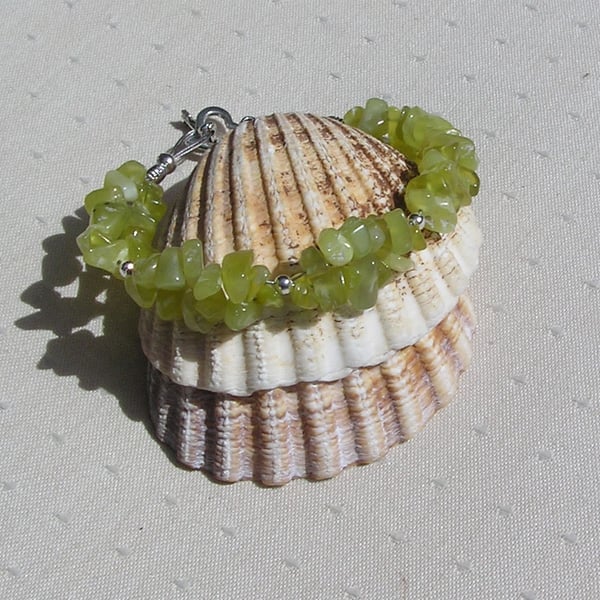 Lemon Jade Gemstone Crystal Beaded Chakra Bracelet "Elspeth"