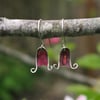 Silver and Copper Bluebell Dangle  Earrings
