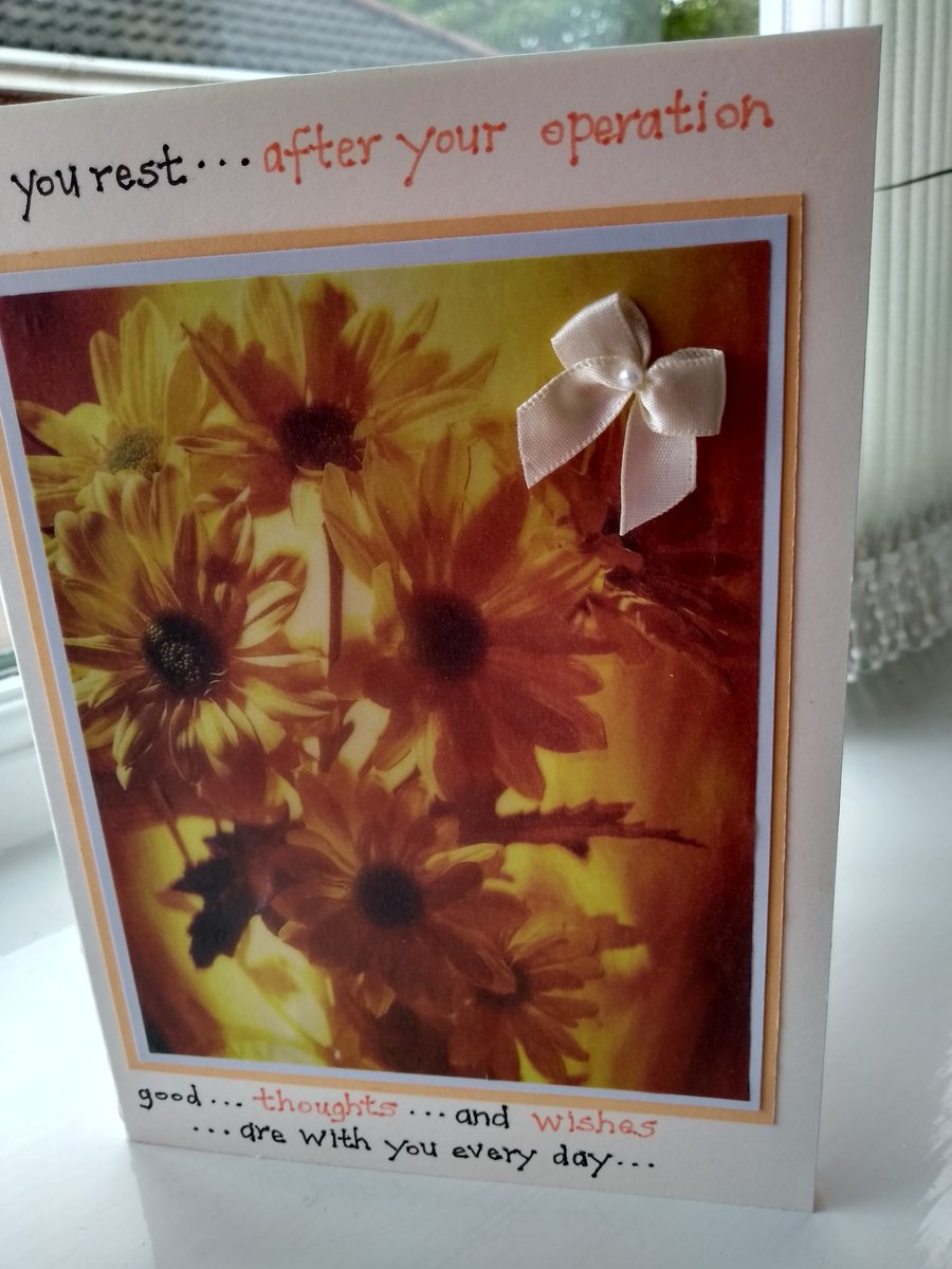Chrysanthemum get well after your operation card