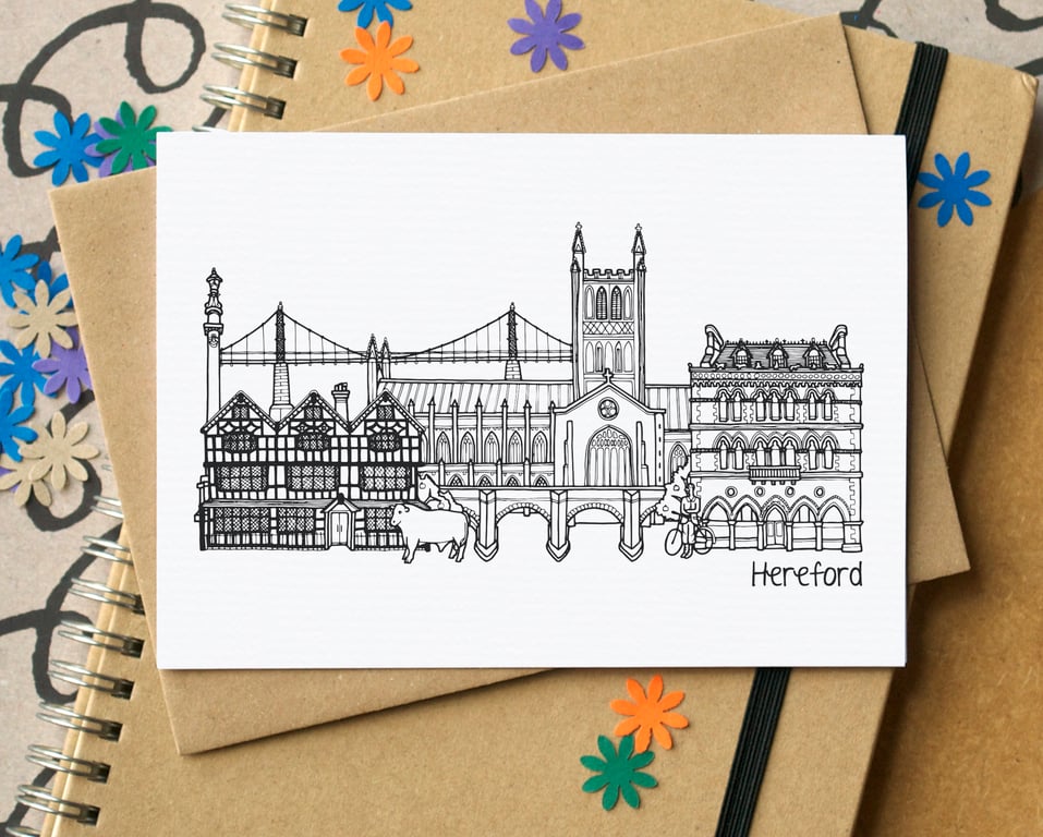 Hereford Skyline Greetings Card