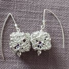 Filligree box silver earrings
