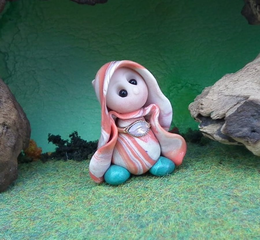 Tiny Garden Gnome 'Trill' 1.5" OOAK Sculpt by Ann Galvin