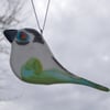 Multi-Coloured Fused Glass Bird
