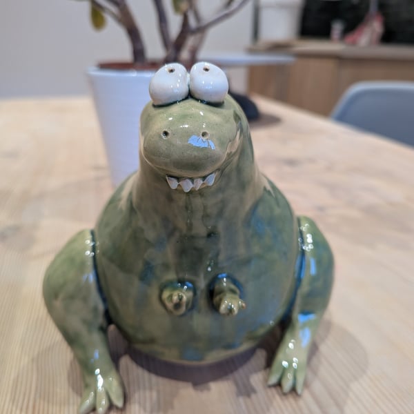 Ceramic T-rex sculpture, dinosaur ornament 