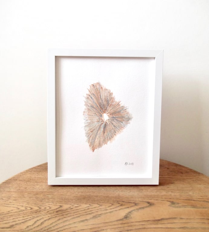 Original Watercolour Art Minimalist Abstract Triangle Framed 