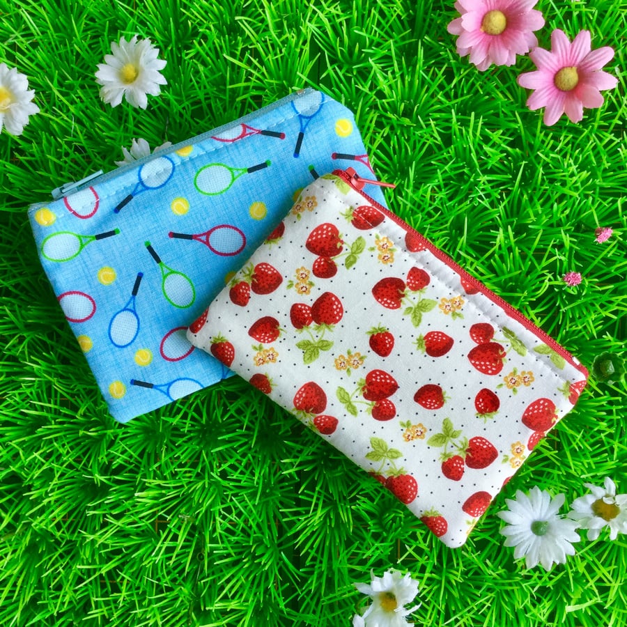 A Duo of Tennis Themed Fabric Coin Purses