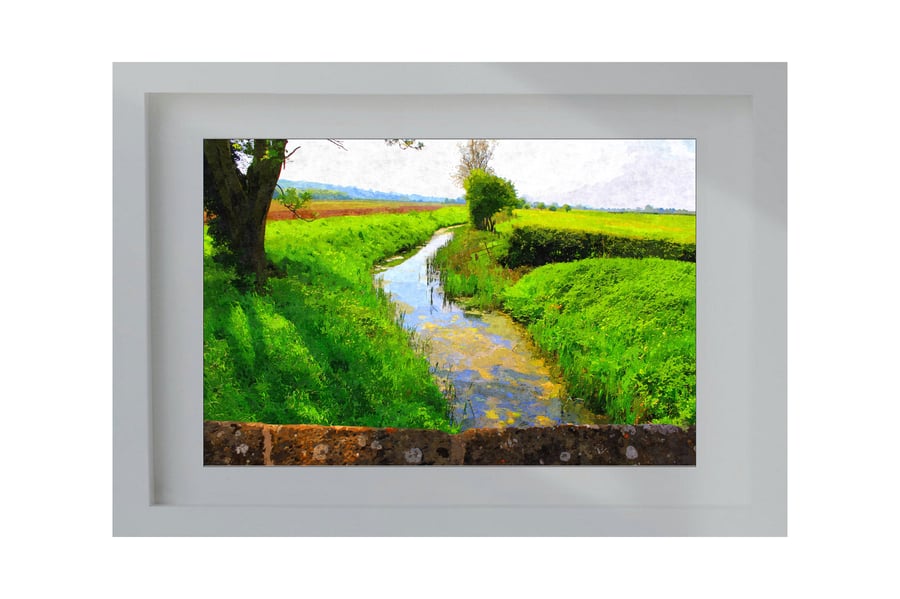 'Winding Stream' A4 Digital Art Print with an Oil Painting Effect