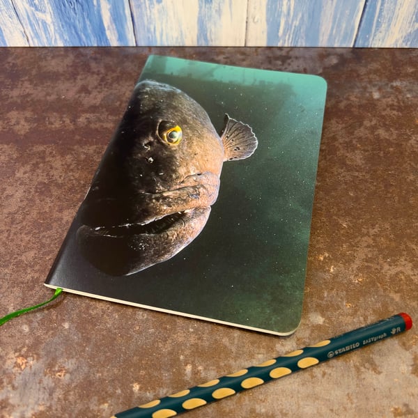 Notebook, Marine themed, A5 (ish), made from up-cycled and recycled materials.