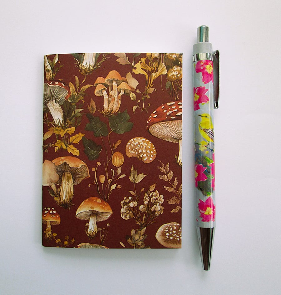 Toadstool and fungi  A7 mini pocket notebook