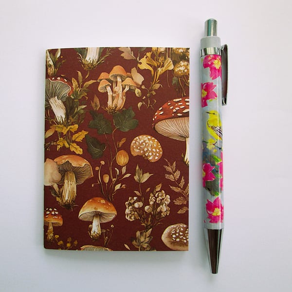 Toadstool and fungi  A7 mini pocket notebook
