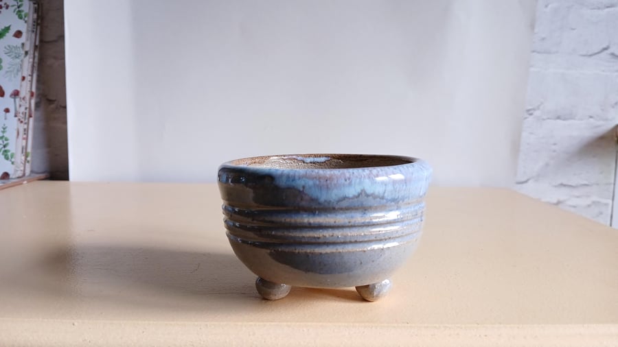 Handmade Stoneware Planter Wheel Thrown Wabi Sabi Ceramic Pot (10cm)