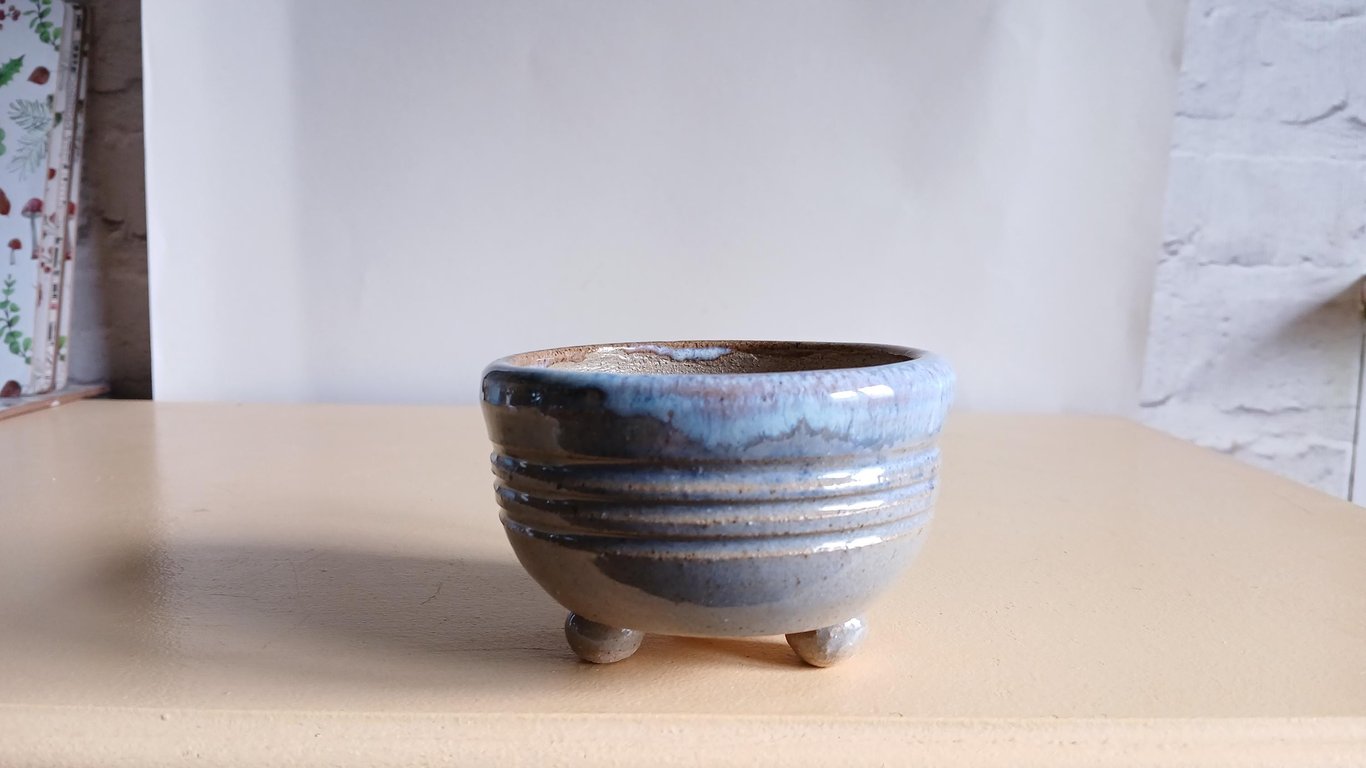 Handmade Stoneware Planter Wheel Thrown Wabi Sabi Ceramic Pot (10cm)