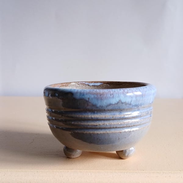 Handmade Stoneware Planter Wheel Thrown Wabi Sabi Ceramic Pot (10cm)