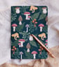 A5 Handmade Notebook with Mushroom & Fern Design - Image 1
