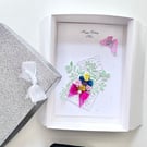 Personalized 3D Flower Birthday Card: Handmade Paper Card C1109