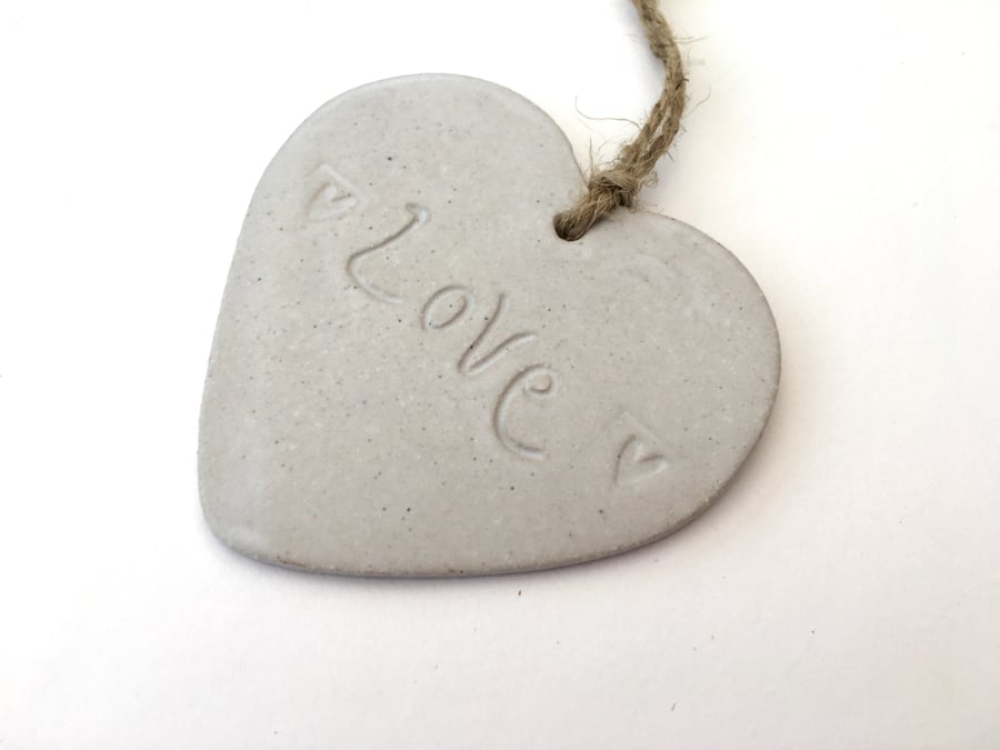Loveheart hanger, ceramic lovehearts, gift idea, home decor, pottery,