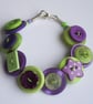 Purple and lime green button bracelet - Image 1