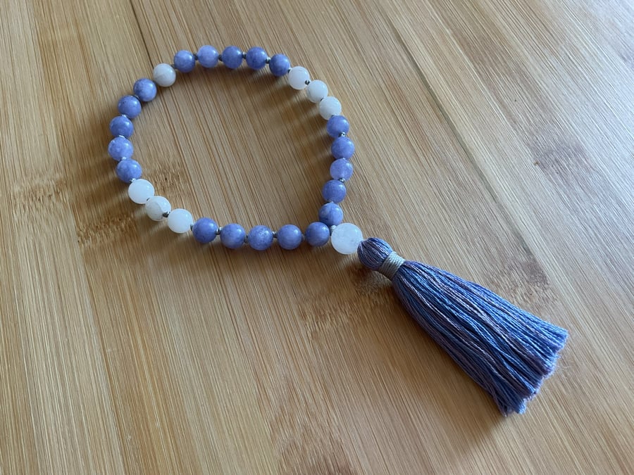 Pocket Mala hand knotted 27 bead mantra anxiety... - Folksy