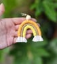 Macrame Rainbow keychain, Cotton Rainbow bag charm - Image 8