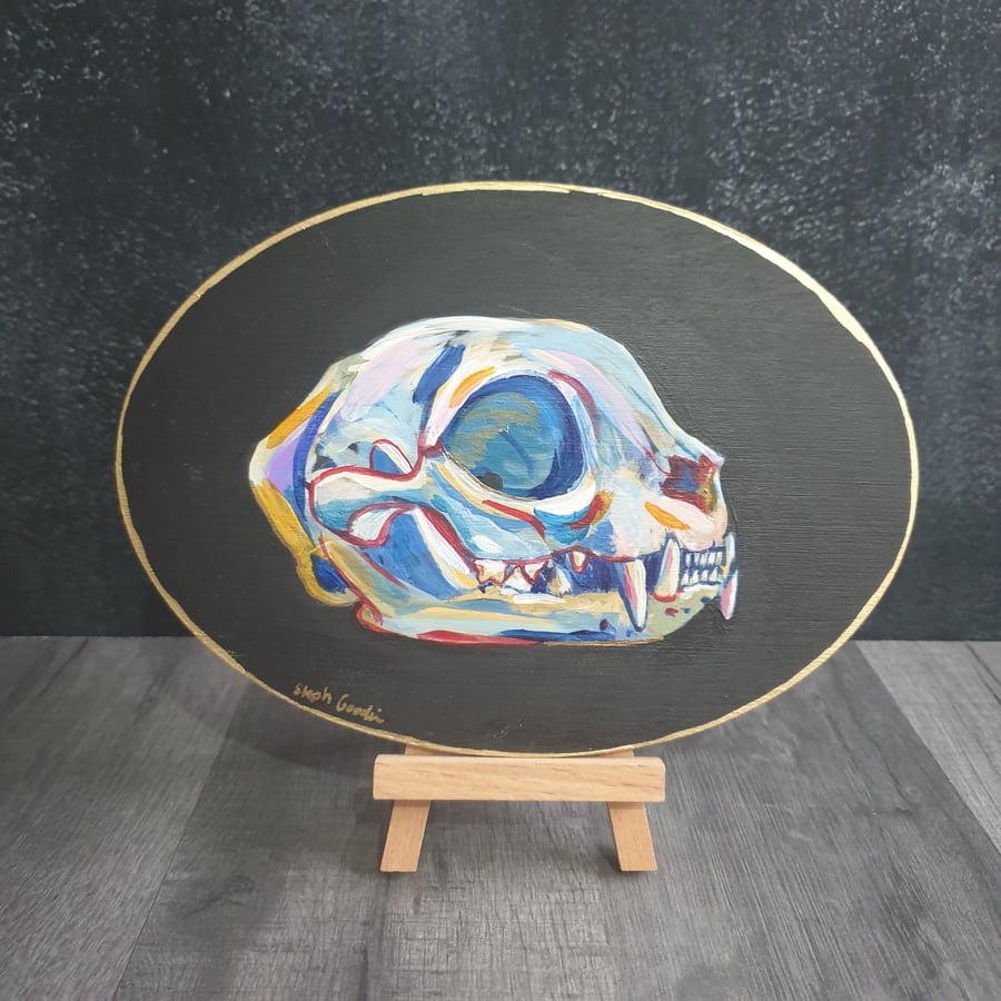 Domestic Cat Skull Painting