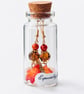 Autumn Glow – Handmade Maple Leaf Earrings in a Bottle  - Image 1