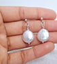 Freshwater Pearl Earrings, Sterling Silver Bridal Jewellery - Image 3