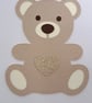 Handmade New Baby Card – Teddy Bear - 5 x 5 Inch Square - Image 3