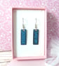 Small deep blue dangle earrings, lightweight colourful minimalist earrings - Image 5