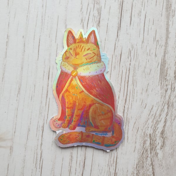 King Cat Holographic Sticker