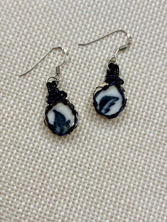 Sea pottery Earrings Gift for Her – Scottish Beach Pottery Jewellery - Handmade 