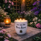 Ceramic 'You are the bees knees' Citronella & Lemongrass garden candle