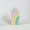 Miniature Wooden House, Rainbow House, Little House Ornament, Housewarming Gift