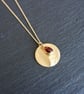 Garnet Gemstone Necklace, gold red, 925 Silver, gold Vermeil - Image 3