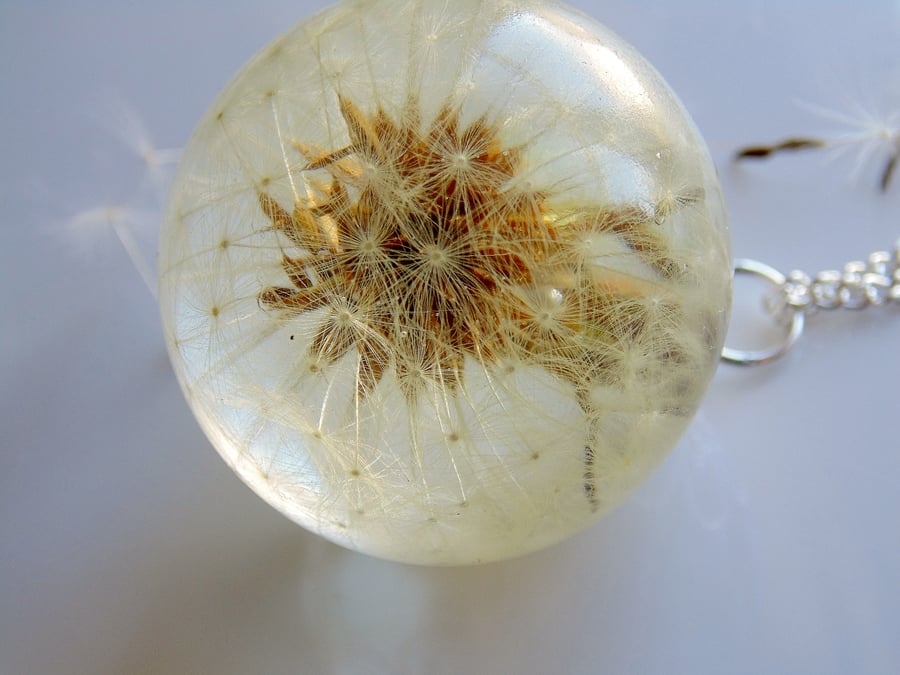 Dandelion Globe, Full Blow Ball, Dandelion Pendant