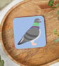 Pigeon Coaster, Bird Drinks Mats, Nature Homewares, Urban Birds, Rock Dove - Image 1