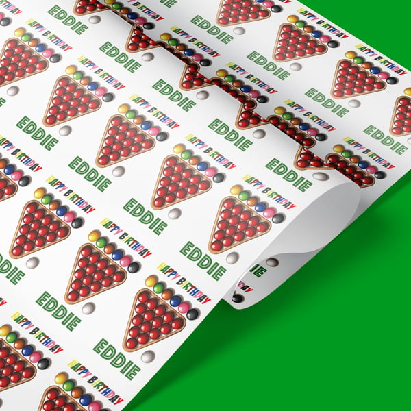 Personalised Snooker wrapping paper