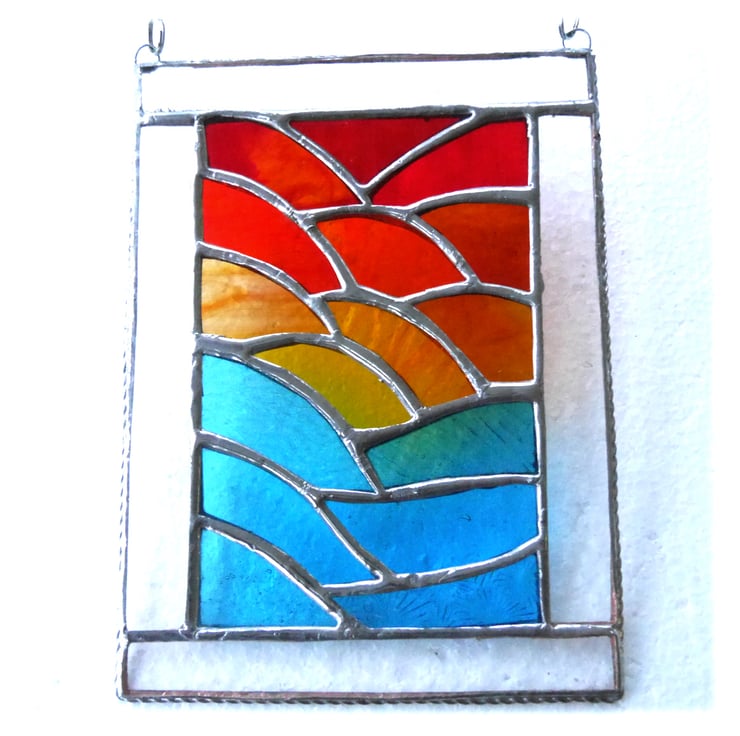 SOLD 240526 Sunset Ripples Stained Glass Suncat... - Folksy