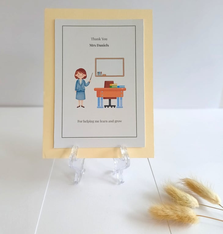 Thank You Teacher Card - Personalised End Of Term Gift For Teachers