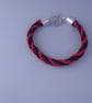 Red and Black Braided Rope Bracelet - Image 3